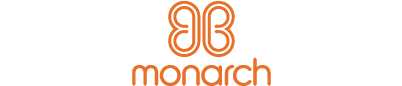 The logo showcases an abstract butterfly above the word "monarch" in lowercase orange text, elegantly representing companies that value transformation and growth.