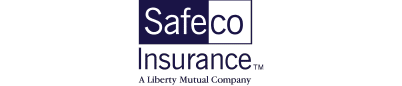 The logo of Safeco Insurance, a Liberty Mutual company, represents the brand with its distinctive blue and white design featuring the name.